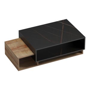 Coffee table Dekost in oak-black marble lampshade 105x50x32cm