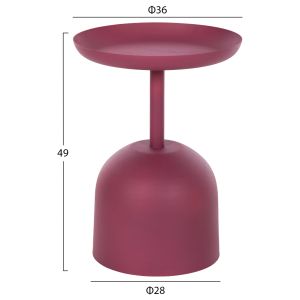 Coffee table Delbel Hm4262,06 metal in pink color D36x49hcm