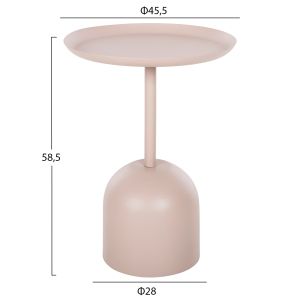 Coffee table Delbel Hm4265,10 metal ecru color D45,5x58,5hcm