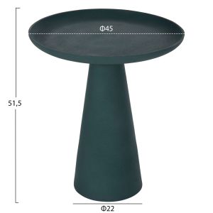 Coffee table Delcon Hm4246.03 metal in green color D45x51.5hcm