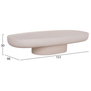 Coffee table Dessy Hm18153.02 fiber cement in white - 151x66x30cm.
