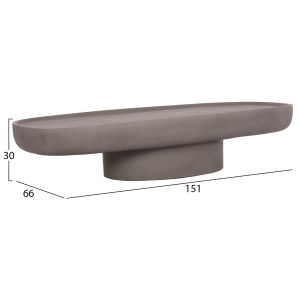 Coffee table Dessy Santorini Hm18153.03 fiber cement in gray -- 151x66x30 cm.