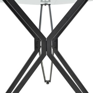 Coffee table Dezous glass-black metal legs D70x75cm