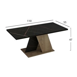 Coffee table Dile Hm9528.03 made of melamine with black marble top 110x55x47hcm