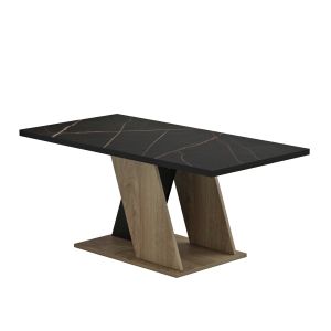Coffee table Dile Hm9528.03 made of melamine with black marble top 110x55x47hcm