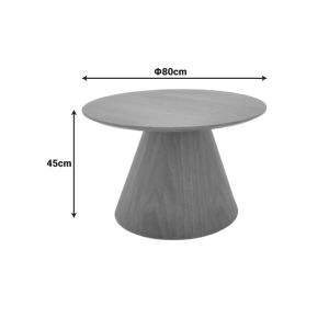 Donda coffee table made of Mdf in black color, diameter 80x45 cm