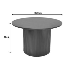 Coffee table Dovel made of Mdf in walnut-black color D70x40cm