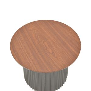 Coffee table Dovel made of Mdf in walnut-black color D70x40cm