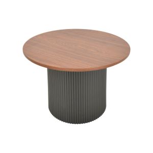 Coffee table Dovel made of Mdf in walnut-black color D70x40cm