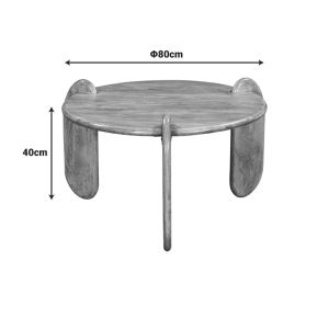 Coffee table Earten solid acacia wood in natural color D80x40cm