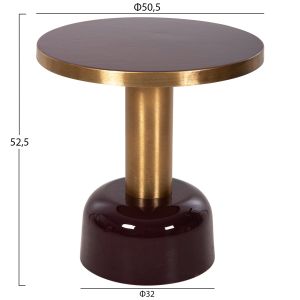 Coffee table Erode Hm4242.06 metal enamel varnish and gold D50.5x52.5hcm