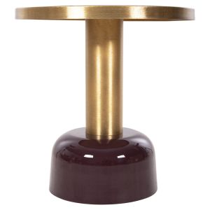 Coffee table Erode Hm4242.06 metal enamel varnish and gold D50.5x52.5hcm