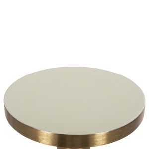 Coffee table Erode Hm4243,07 metal enamel lacquer ecru and gold D40,5x48hcm
