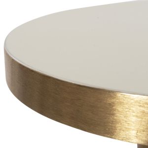Coffee table Erode Hm4243,07 metal enamel lacquer ecru and gold D40,5x48hcm