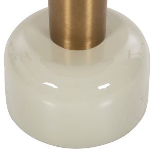 Coffee table Erode Hm4243,07 metal enamel lacquer ecru and gold D40,5x48hcm