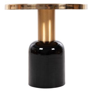 Coffee table Erode Hm4248.01 metal enamel lacquer black/cherry D50.5x50hcm