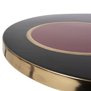 Coffee table Erode Hm4248.01 metal enamel lacquer black/cherry D50.5x50hcm