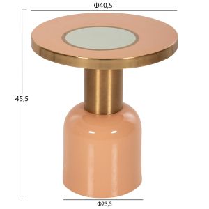 Coffee table Erode Hm4249.08 metal enamel lacquer peach and gold D40.5x45.5hcm