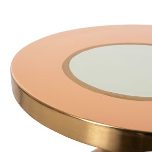 Coffee table Erode Hm4249.08 metal enamel lacquer peach and gold D40.5x45.5hcm