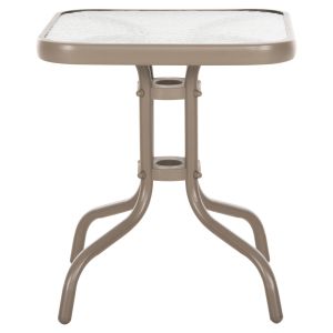 Coffee table Figo Hm6067.04 metal in champagne color-tempered glass top 45x45x51hcm.