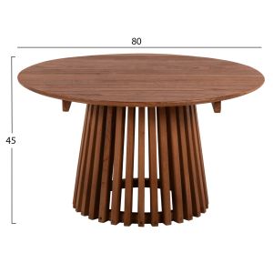 Coffee table Frantz solid pine wood Hm9387.11 in natural color D80x45hcm