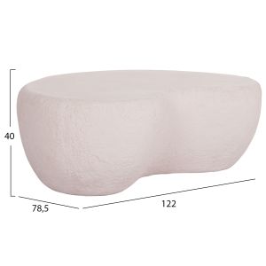 Coffee table Gerson Santorini Hm18151.02l fiber cement in white --122x78.5x40cm.