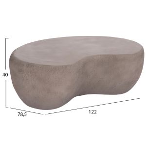 Coffee table Gerson Santorini Hm18151.03l fiber cement in gray --122x78.5x40cm.