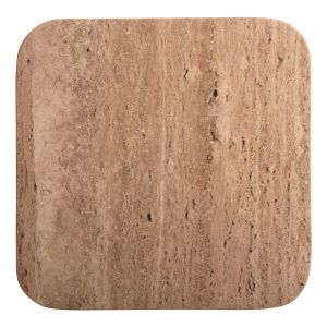 Coffee table Gladys Hm9713 made of solid mango wood, white travertine top 40x40x60hcm