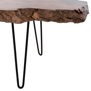 Coffee table Glaze Naturally Hm9750 made of solid teak wood with black metal legs 110x60x48hcm