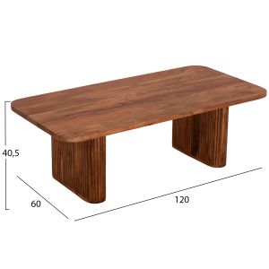 Coffee table Groot Hm9686 acacia solid wood in natural color 120x60x40hcm
