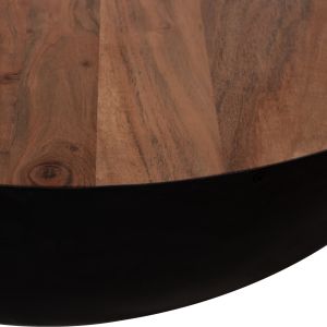 Half Moon coffee table, metal base and solid acacia top D90x40 Hm8717.01