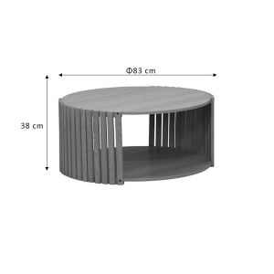 Coffee table Heavenly Scandi Mdf in natural color D83x38cm