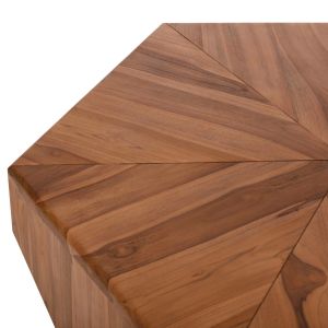 Coffee table Hexagon Hm9790 made of solid teak wood, natural color 114x99x34hcm