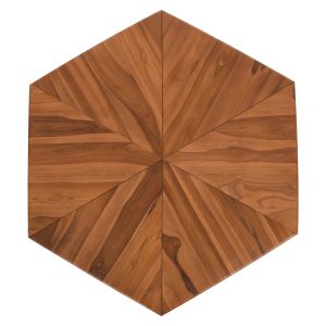 Coffee table Hexagon Hm9790 made of solid teak wood, natural color 114x99x34hcm