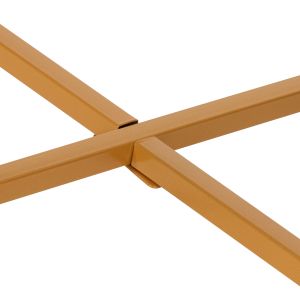 Coffee table Hm9420.01 made of melamine with white marble effect top and gold metal legs D80x48.5hcm