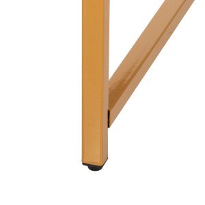 Coffee table Hm9420.01 made of melamine with white marble effect top and gold metal legs D80x48.5hcm