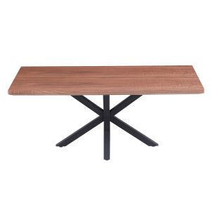 Coffee table Hm9470.02 with walnut veneered Mdf top with black metal base 120x60x45.5hcm