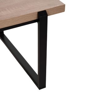 Coffee table Hm9585,03 Mdf top sonoma color with black metal base 120x60x46hcm