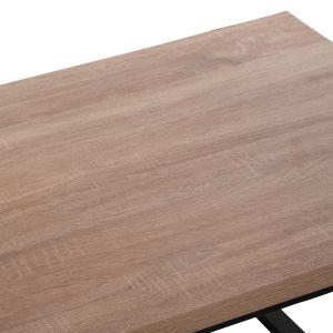 Coffee table Hm9585,03 Mdf top sonoma color with black metal base 120x60x46hcm