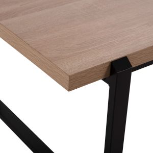 Coffee table Hm9585,03 Mdf top sonoma color with black metal base 120x60x46hcm