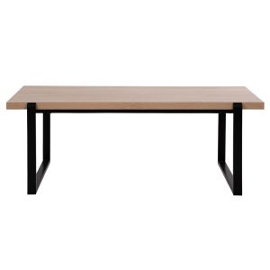 Coffee table Hm9585,03 Mdf top sonoma color with black metal base 120x60x46hcm