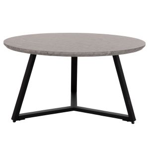 Coffee table Hm9586,02 Mdf top gray with marble effect and metal stand D80x42hcm