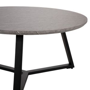 Coffee table Hm9586,02 Mdf top gray with marble effect and metal stand D80x42hcm