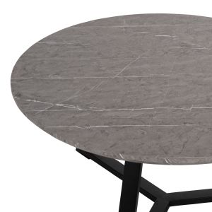Coffee table Hm9586,02 Mdf top gray with marble effect and metal stand D80x42hcm