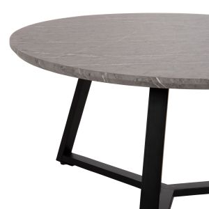 Coffee table Hm9586,02 Mdf top gray with marble effect and metal stand D80x42hcm