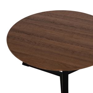 Coffee table Hm9586,04 Mdf top walnut color and metal base D80x42hcm