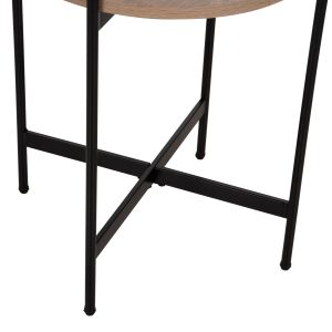 Coffee table Hm9589,03 Mdf top sonoma color with metal base D50x55hcm