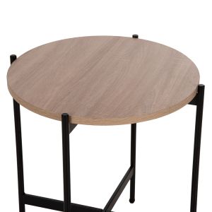Coffee table Hm9589,03 Mdf top sonoma color with metal base D50x55hcm