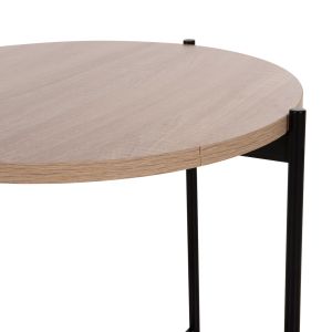 Coffee table Hm9589,03 Mdf top sonoma color with metal base D50x55hcm