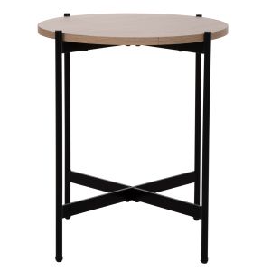 Coffee table Hm9589,03 Mdf top sonoma color with metal base D50x55hcm